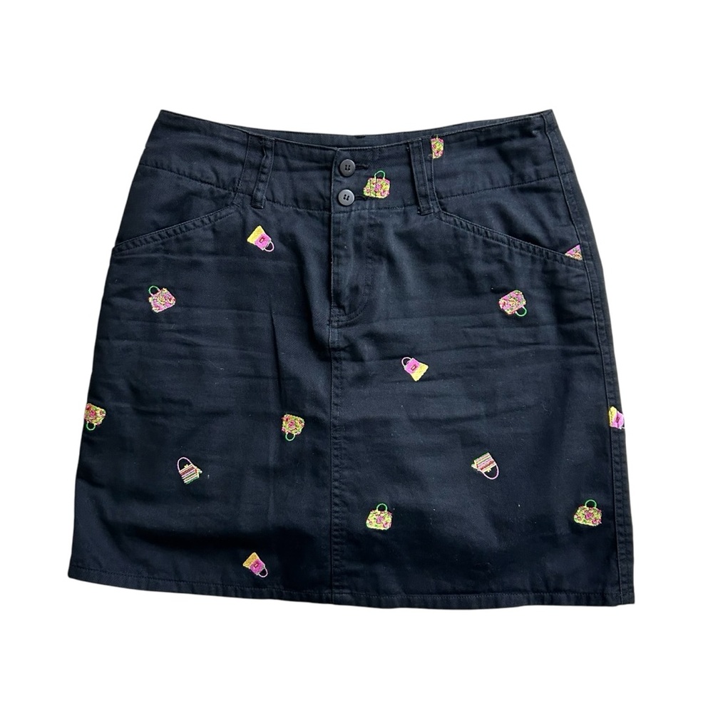 Chadwicks Preppy Black Purse Theme Cotton Skorts Women’s Size 6